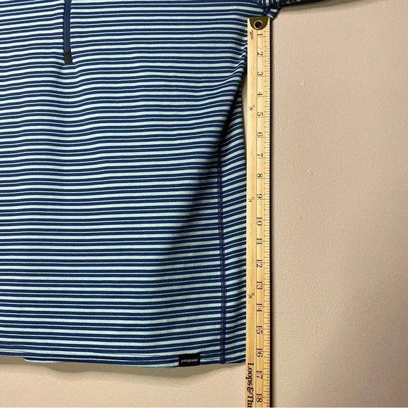 Patagonia Capilene 3 Midweight 1/4 Zip Neck in Blue Stripe men large - Picture 5 of 6